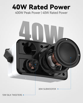 Plyee Audio close-up of metal mesh grille highlighting durability and weather resistance
