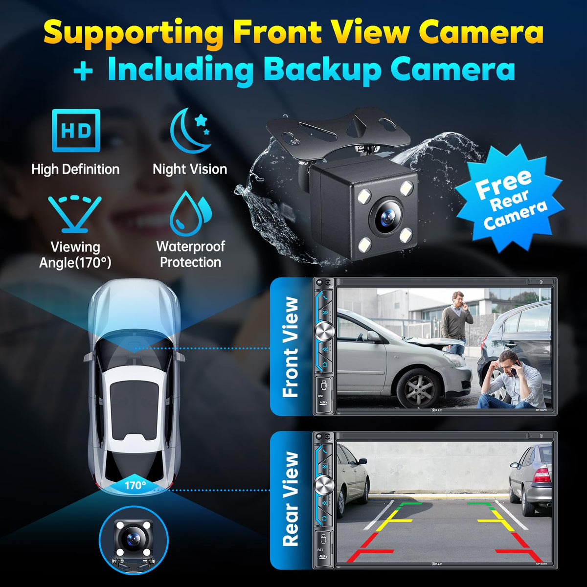 PLZ 7-inch IPS touchscreen display with crisp visuals for maps and media.