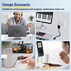 PNBACE adapter in a travel bag with laptop and headphones showing convenient mobile setup