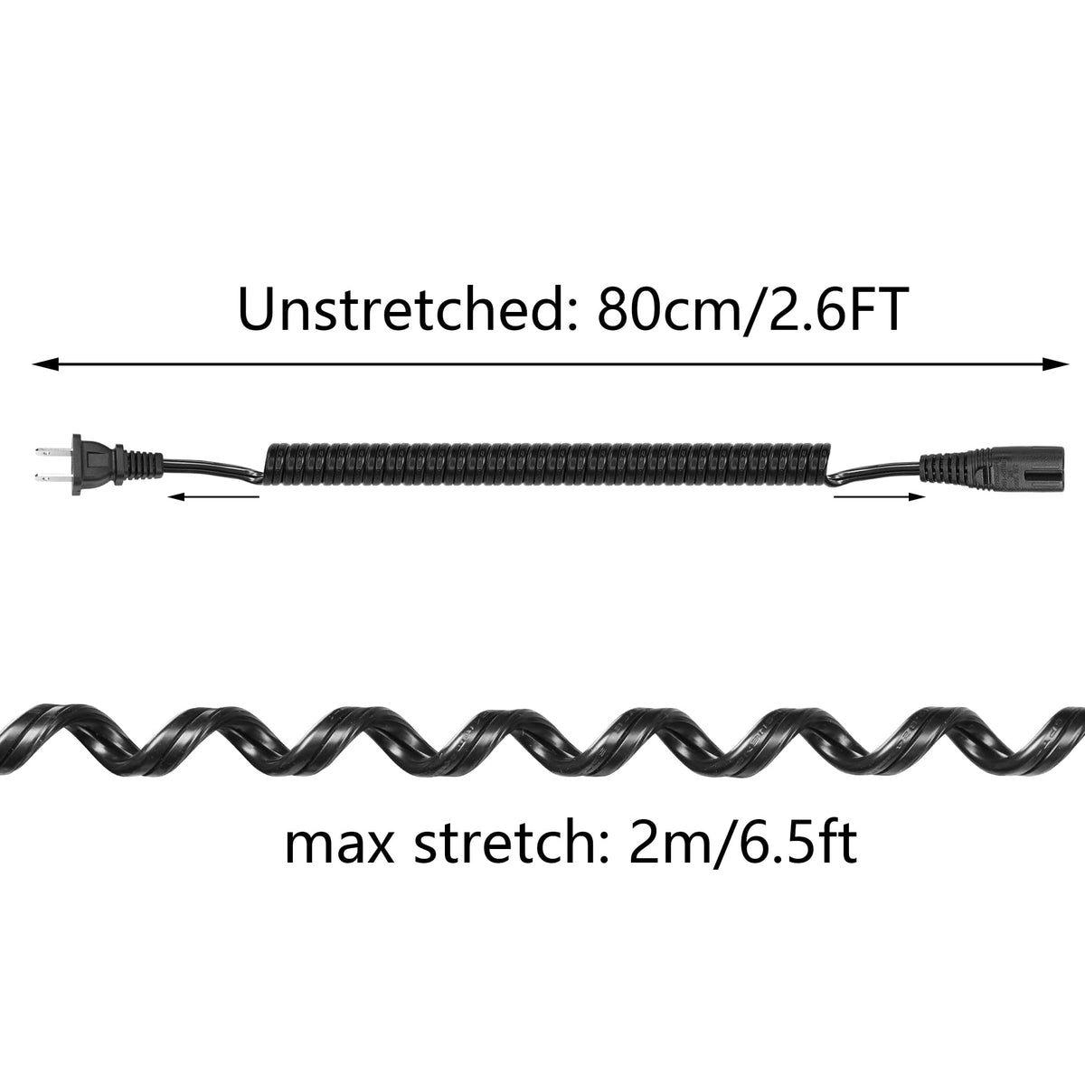 PNGKNYOCN extended length demonstration showing stretch to 6.5ft for flexibility