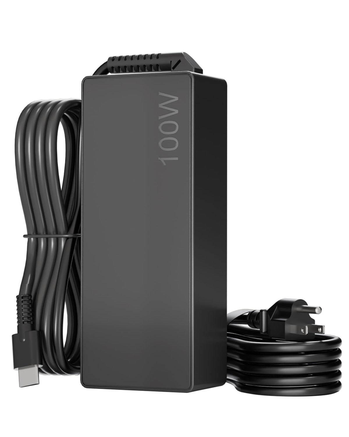 POANW Universal 100W USB-C charger, front view, compact design supports fast laptop charging