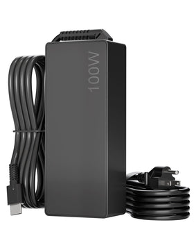 POANW Universal 100W USB-C charger, front view, compact design supports fast laptop charging