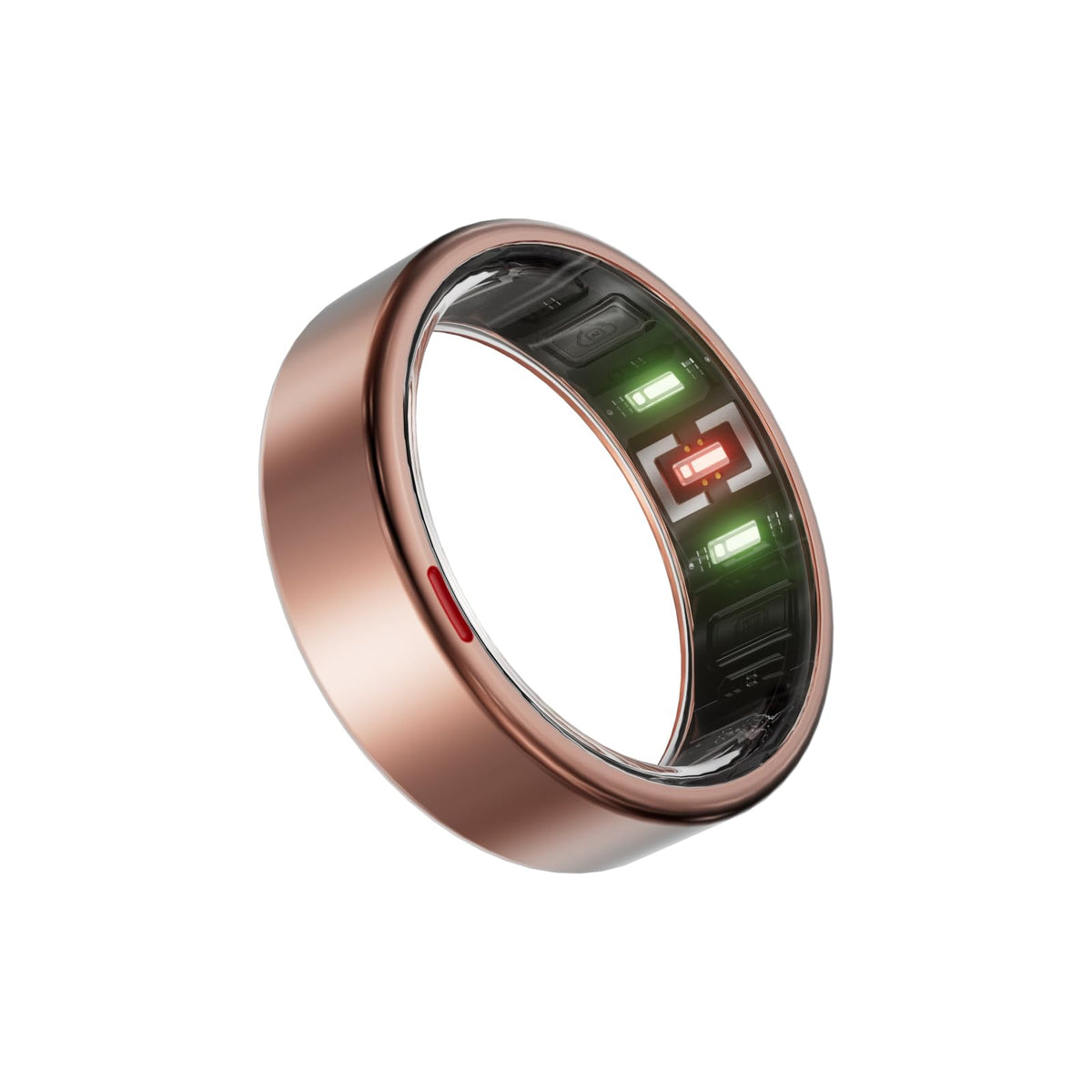 POBOVi Gen 2 titanium ring close-up shows rose gold finish for comfortable all-day wear.
