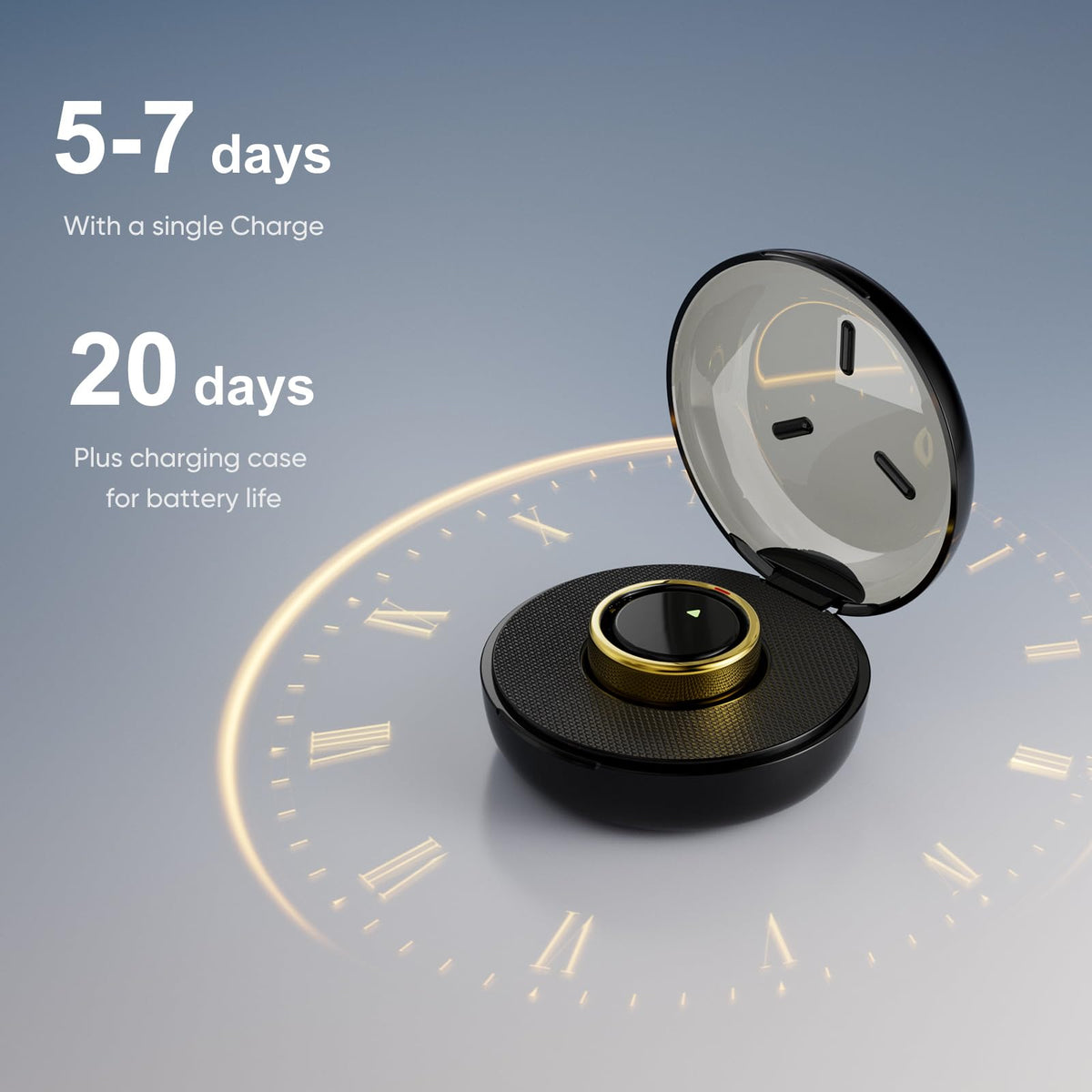 POBOVi Smart Ring wireless charging case for convenient charging