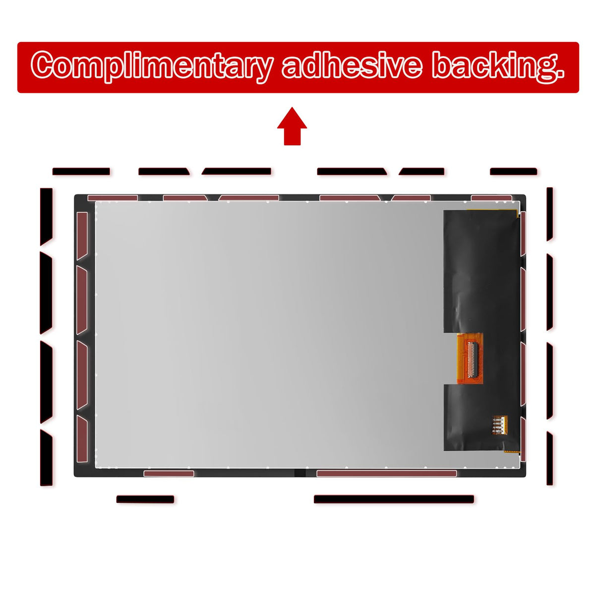 POBRIDA screen next to a ruler showing 7 inch scale for accurate size confirmation