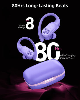 PocBuds charging case digital display visible for quick battery check
