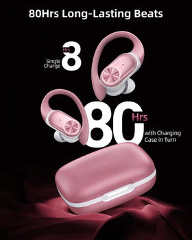 PocBuds charging case digital display showing battery percentage for convenience