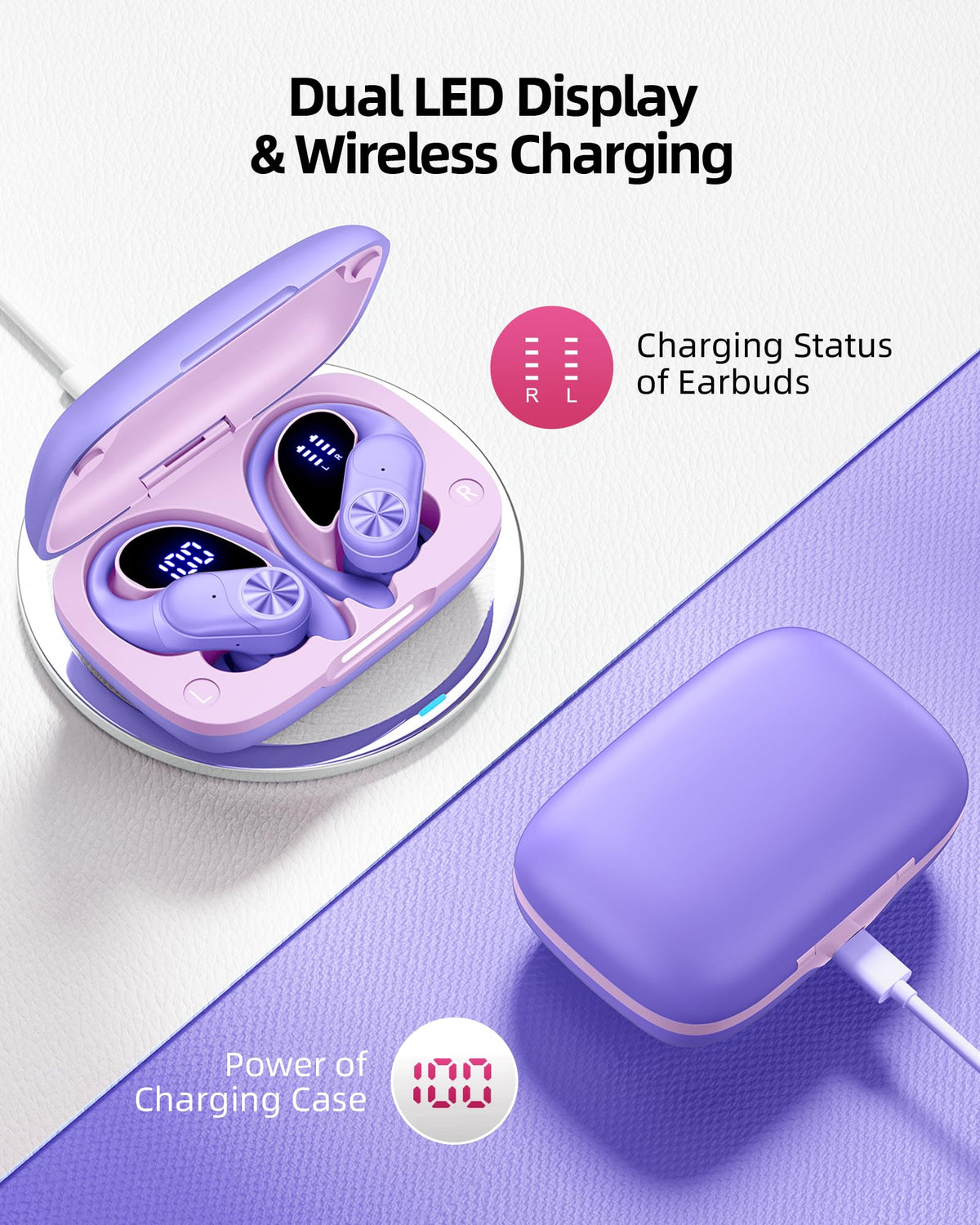 PocBuds flexible earhook close-up demonstrating secure fit comfort