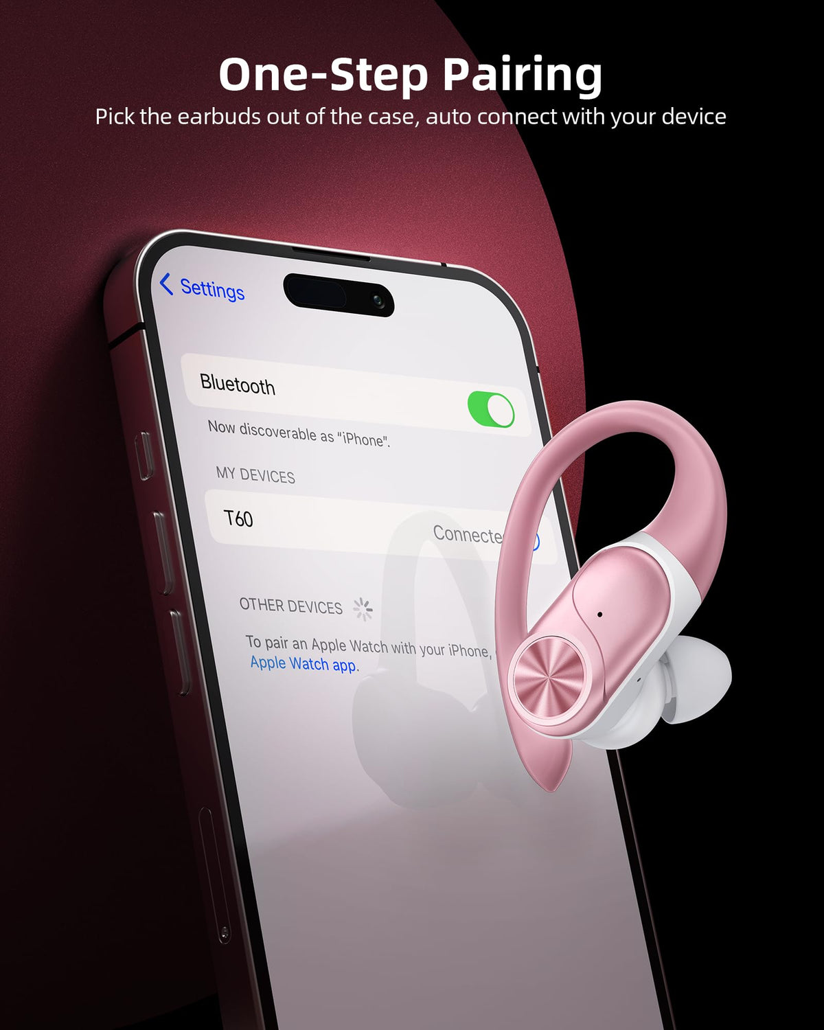 PocBuds earbud in-ear with earhook showing secure sport fit