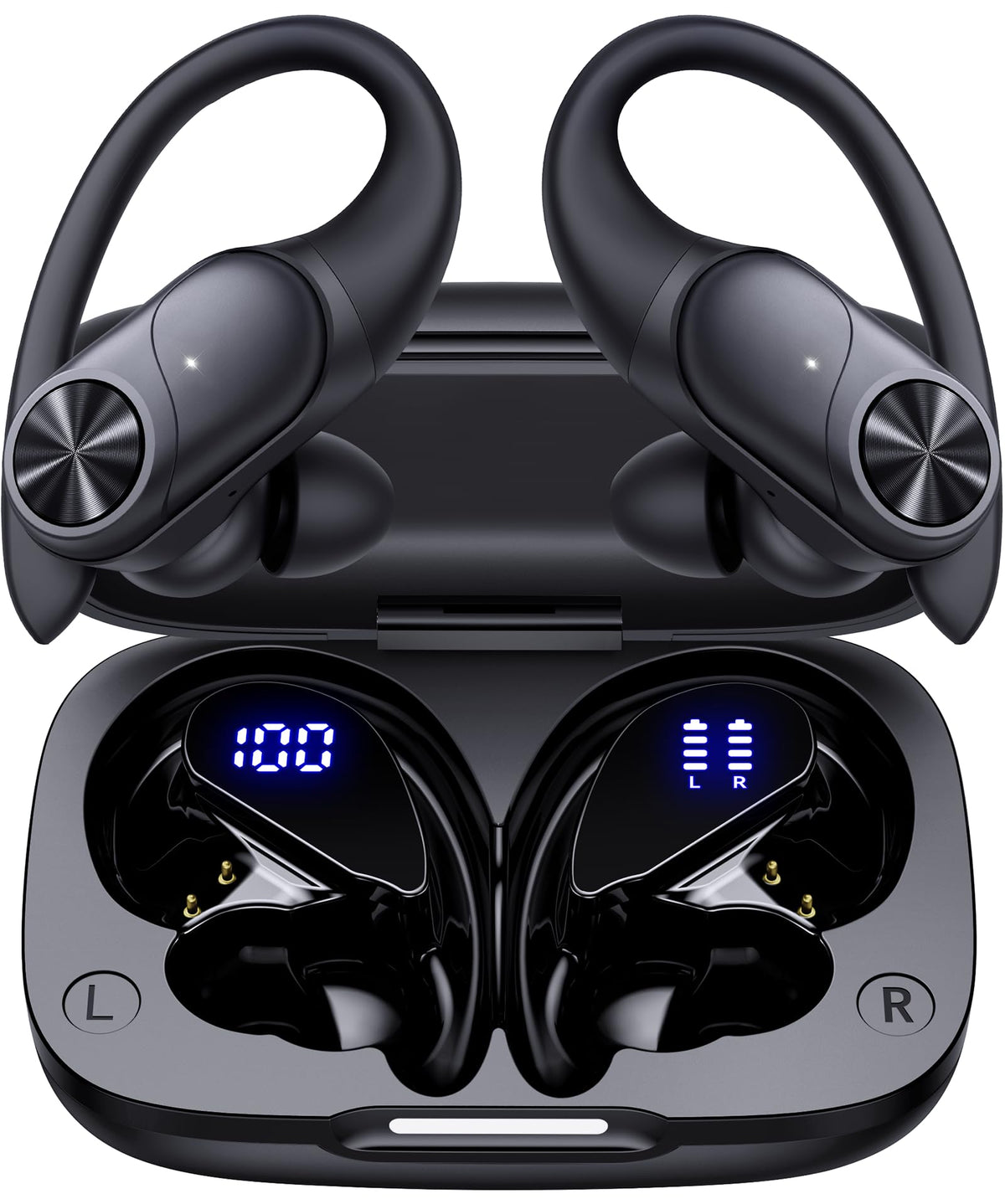 PocBuds front packaging showing earbuds and charging case, highlights long battery life