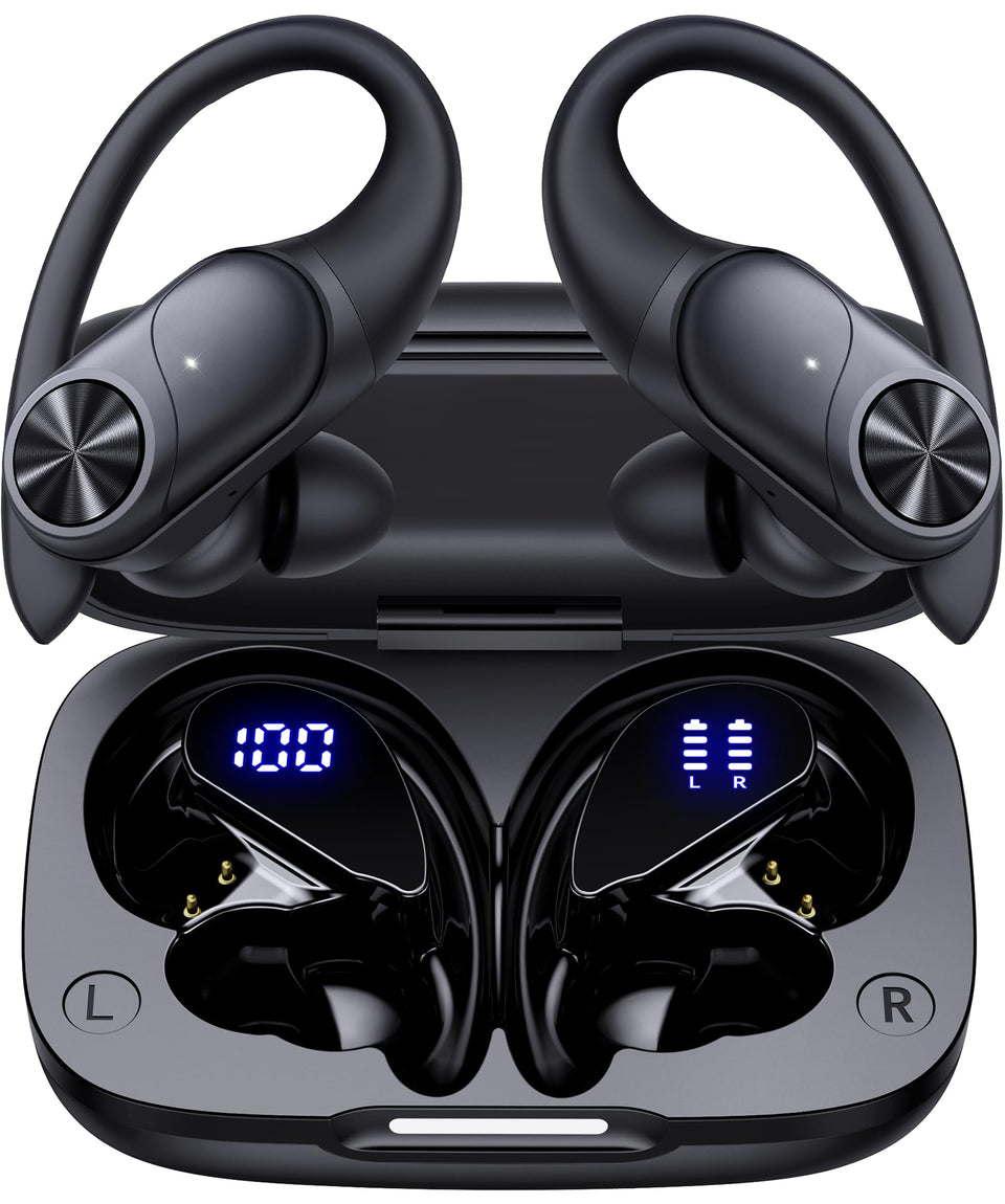 PocBuds front packaging showing earbuds and charging case, highlights long battery life