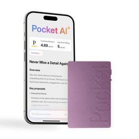 Pocket AI Voice Recorder front view for hands-free meeting capture