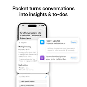 Pocket AI Voice Recorder handheld for on-the-go conversations and notes.