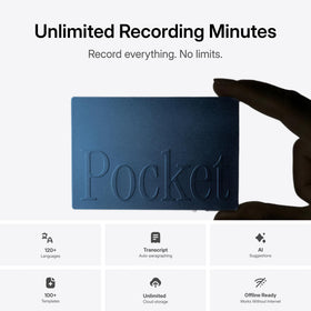 Pocket auto transcription interface converting speech to text