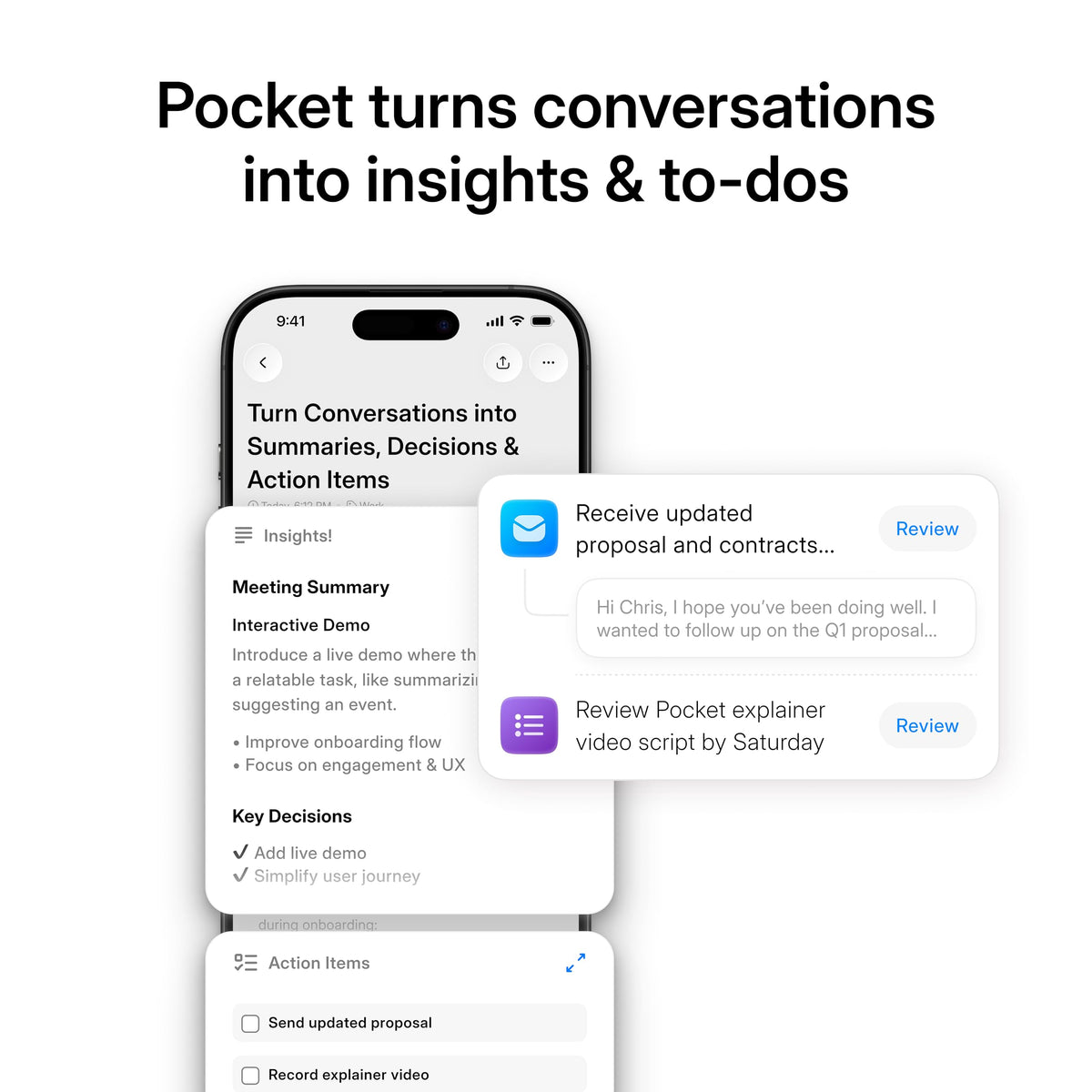 Pocket attached to MagSafe for hands-free meeting recording