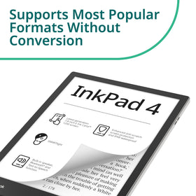 PocketBook InkPad 4 supports 25 formats for flexible file reading
