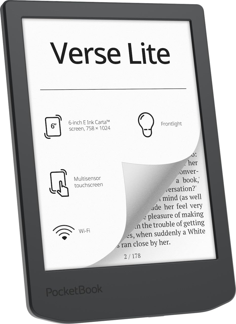 PocketBook Verse Lite with frontlight for comfortable night reading