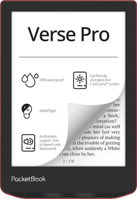 PocketBook Verse Pro Bluetooth audio allows wireless headphones or car system pairing.