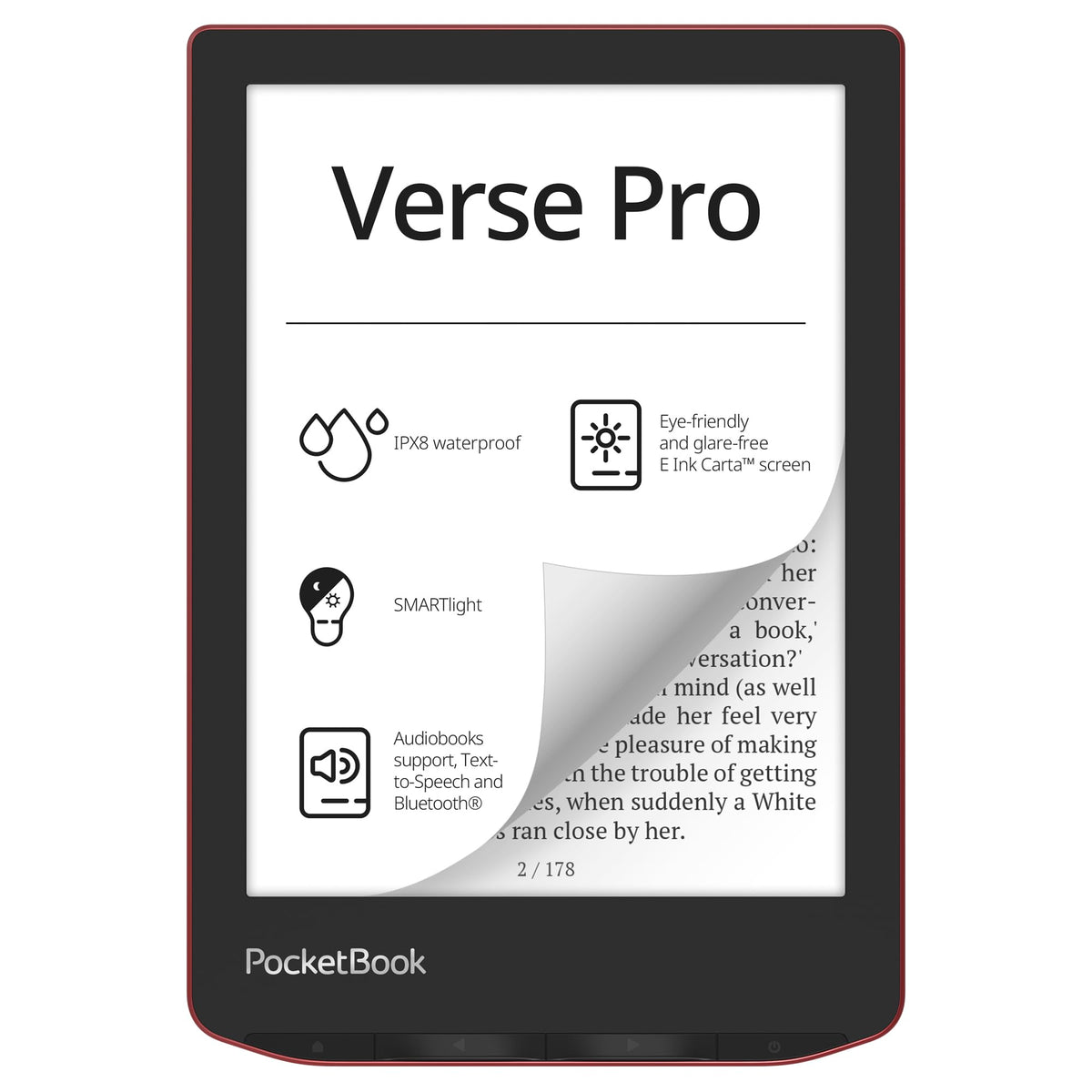 PocketBook Verse Pro eye-friendly 6-inch display enables comfortable long reading sessions