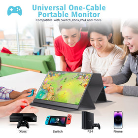 POCSARUE portable monitor with HDMI for versatile device compatibility.
