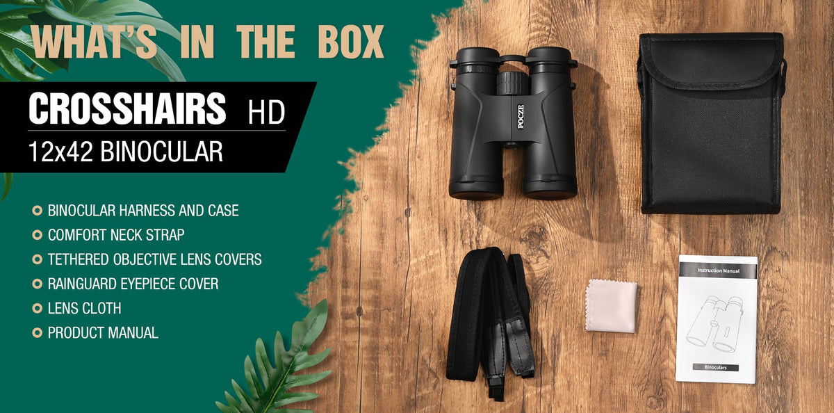 POCZE binoculars used by birdwatcher showing clear distant detail for ID