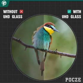 POCZE close-up of 23mm eyepiece highlighting comfortable viewing and wider field
