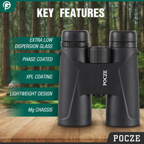 POCZE binoculars on a boat deck demonstrating waterproof protection in use