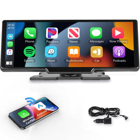 Podofo 10.26-inch full HD CarPlay screen for clear on-road navigation.