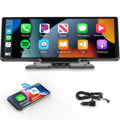 Podofo 10.26-inch full HD CarPlay screen for clear on-road navigation.