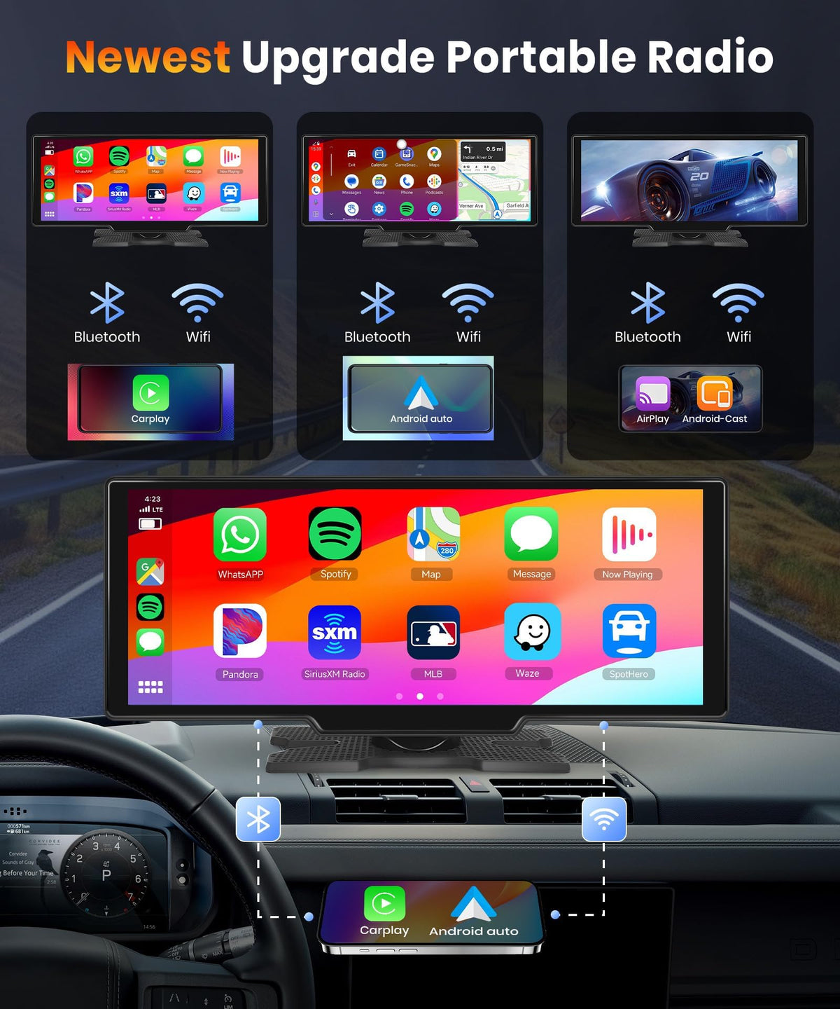 Podofo IPS display close-up highlighting vivid 1080p visuals.