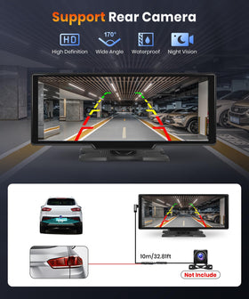 Podofo rear camera input supports safer reversing.
