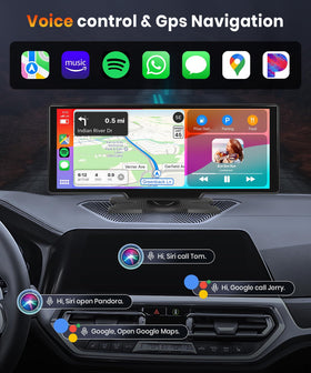 Podofo 10.26-inch screen install from the side angle for simple plug-and-play.