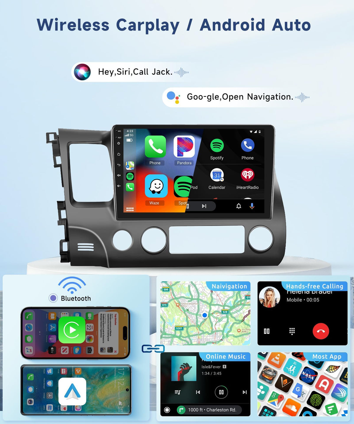 Podofo 5GHz WiFi GPS navigation for fast online maps and offline routes