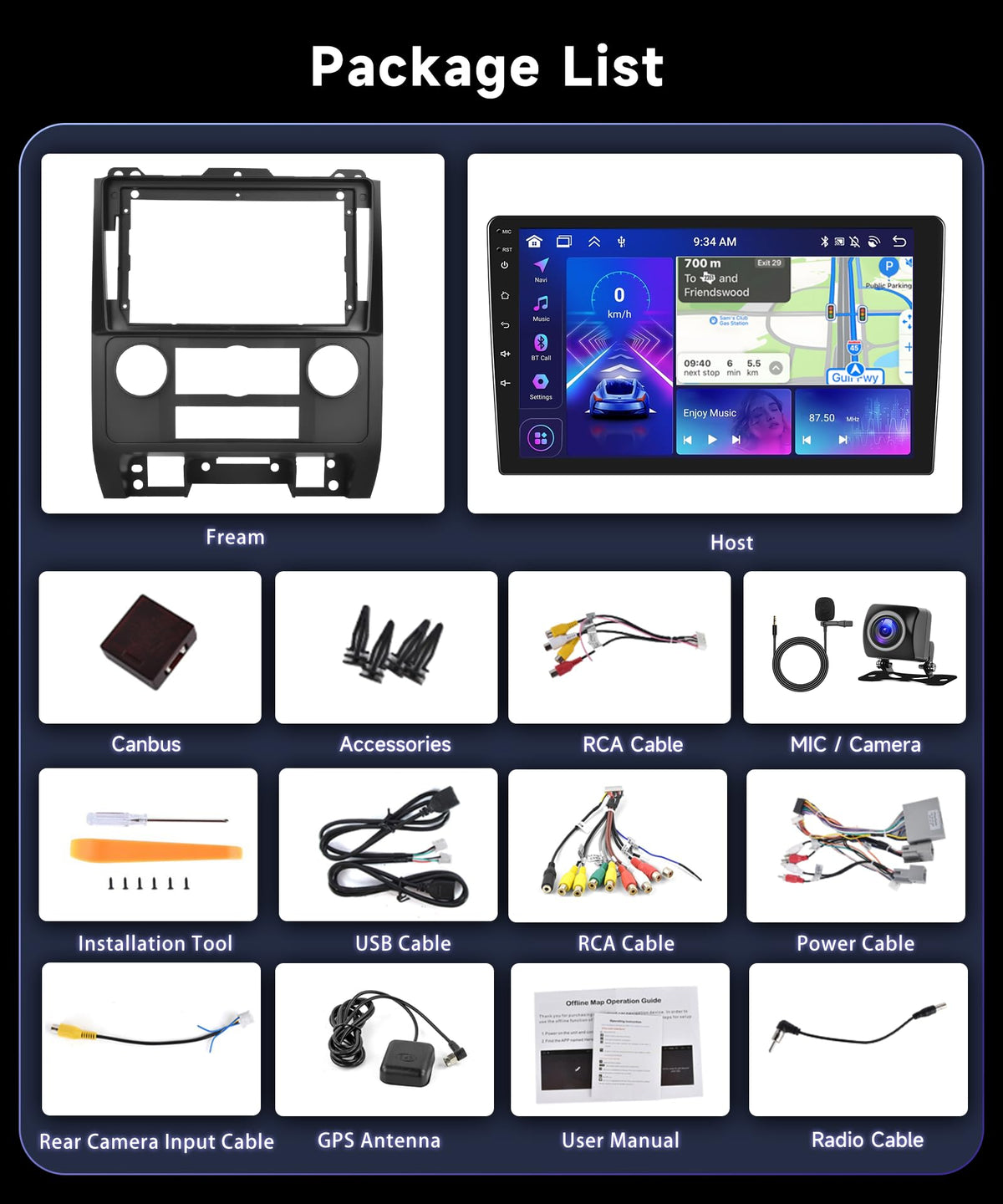 Podofo AHD rear camera for safer parking with 170° view