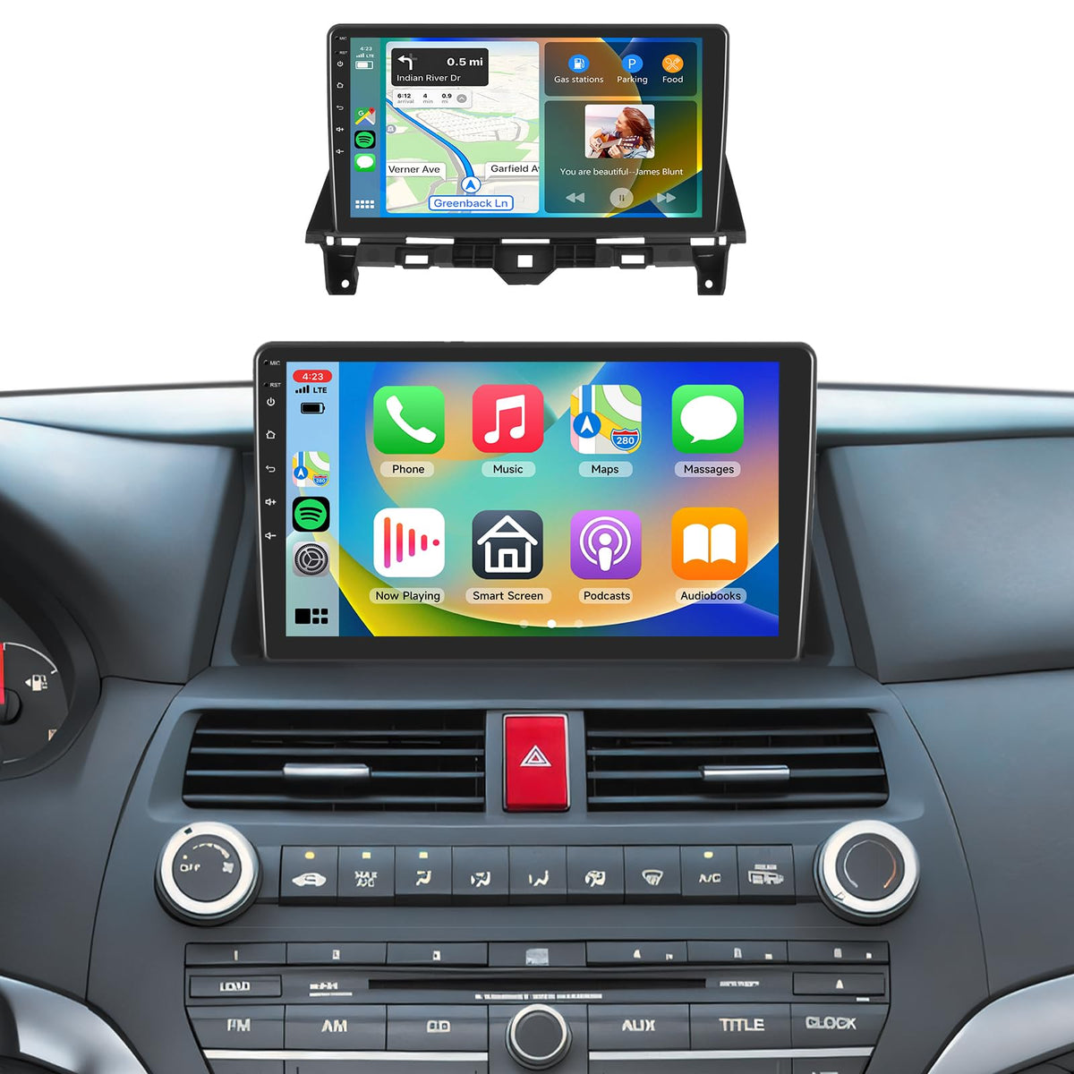 Podofo 8Core 4G car stereo dashboard view enhances in-car control and connectivity