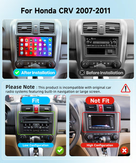 Podofo 9-inch IPS touchscreen for Honda CR-V with vibrant visuals.