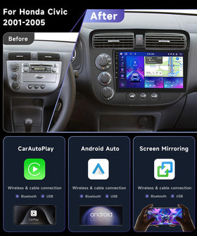 Podofo 9 inch IPS touchscreen display on Civic head unit