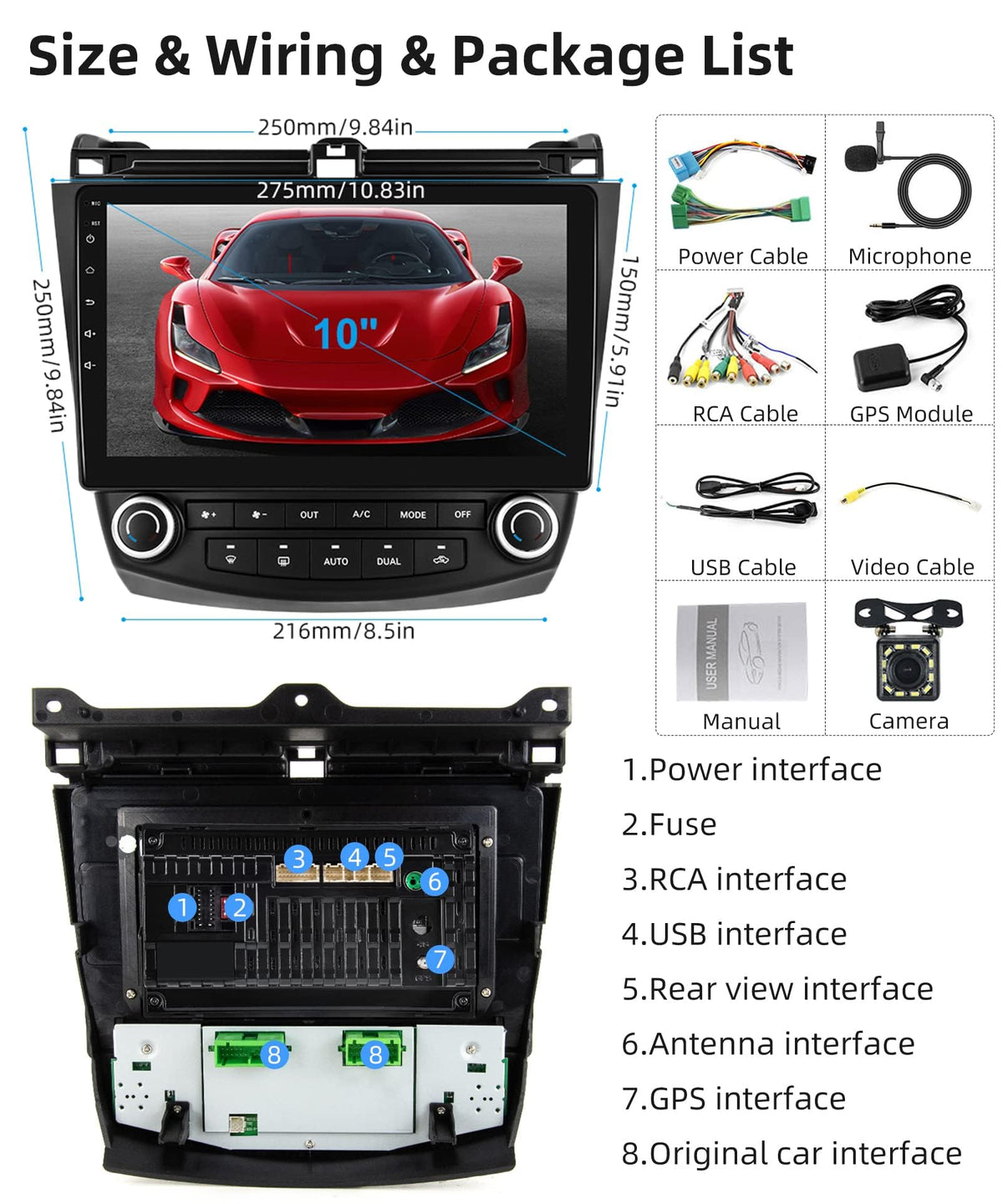 Podofo dual USB ports for charging and media in Accord