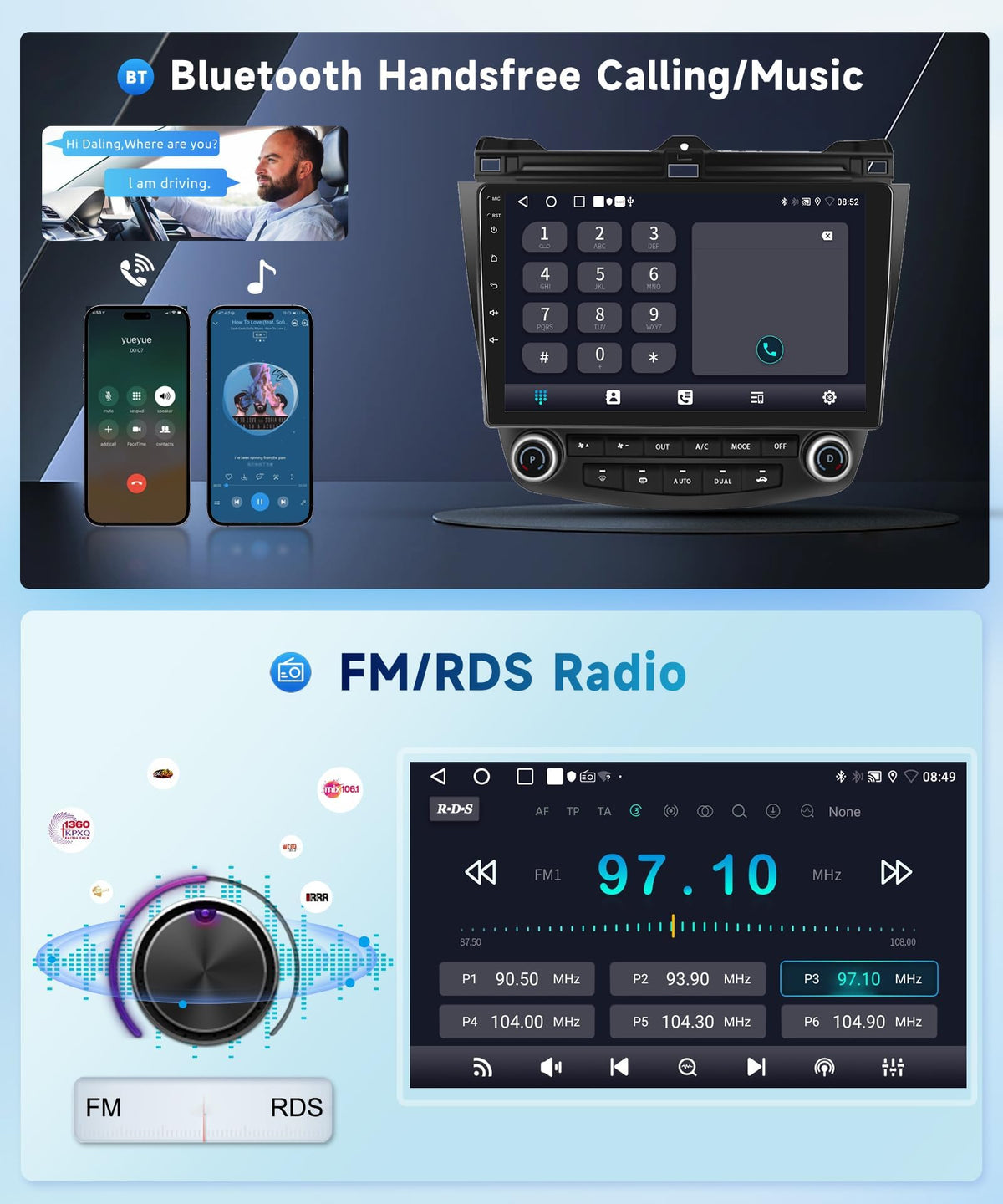 Podofo steering wheel control compatibility keeps hands on the wheel.