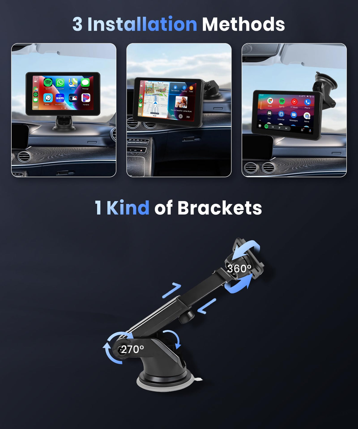 podofo adjustable gooseneck mount showing tilt and swivel for optimal viewing