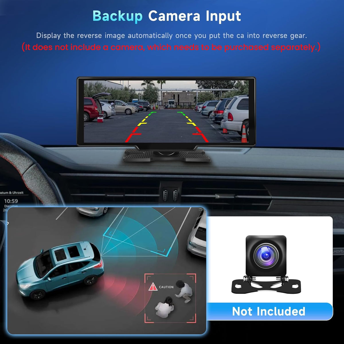 Podofo Bluetooth/AUX/FM audio outputs to enjoy rich car audio.