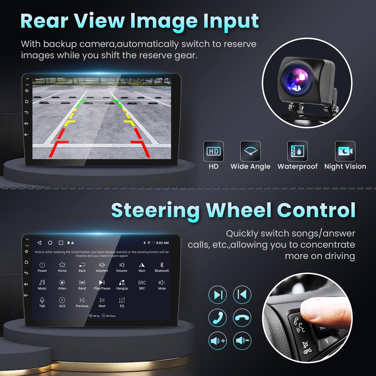 Podofo split-screen mode on Honda CR-V head unit for multitasking