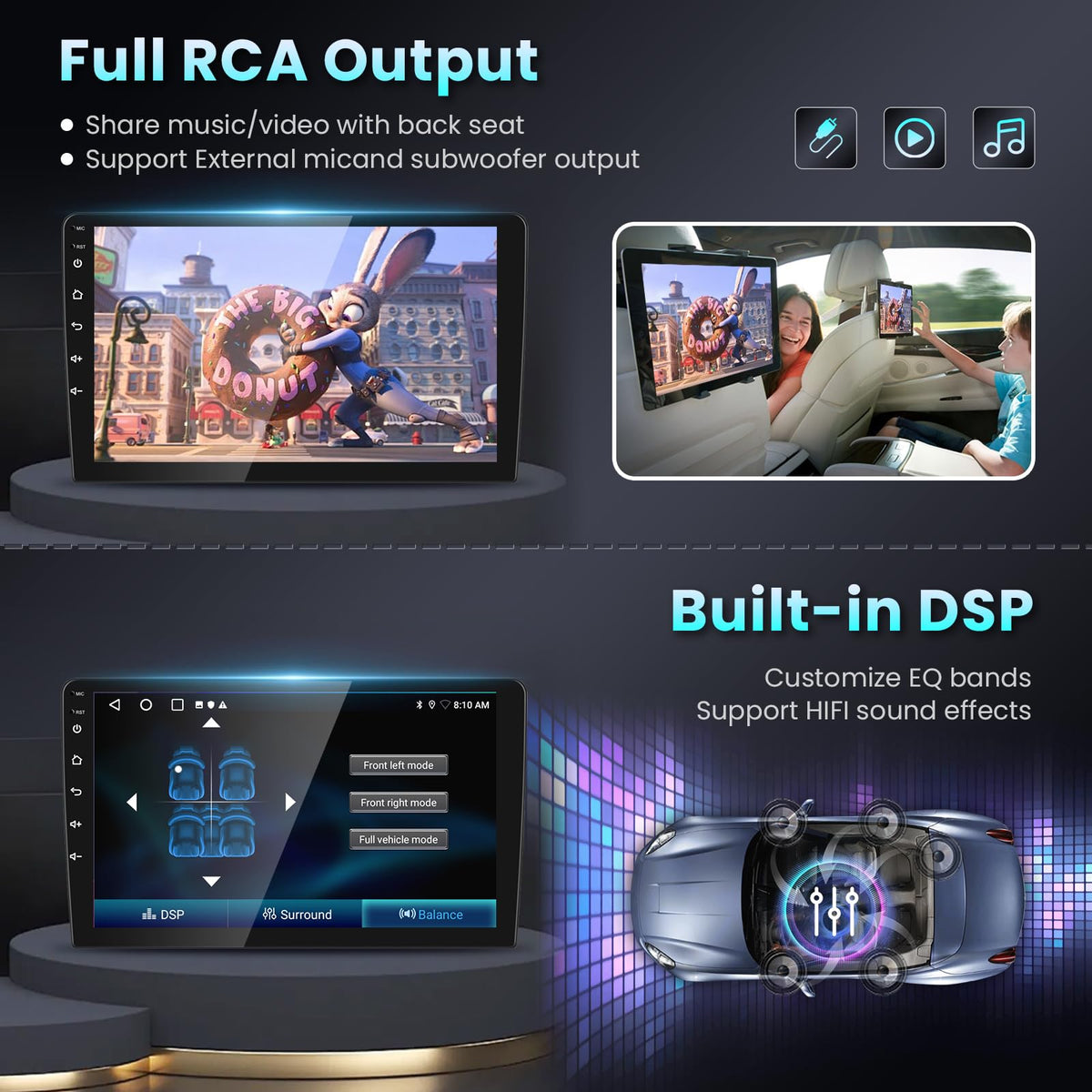 Podofo UI themes and split screen on Honda CR-V stereo display