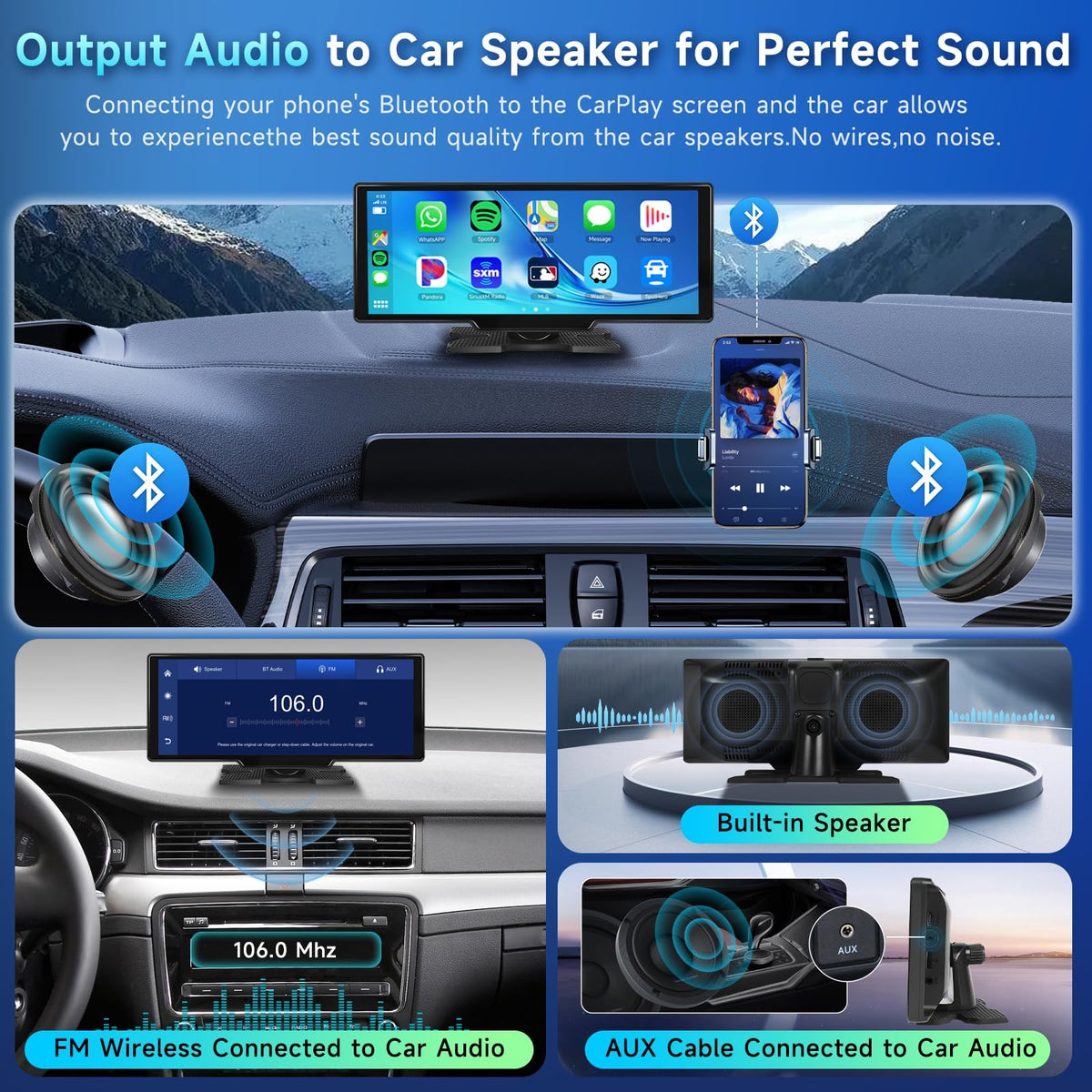 Podofo DVR loop recording with 64GB card captures journeys automatically.