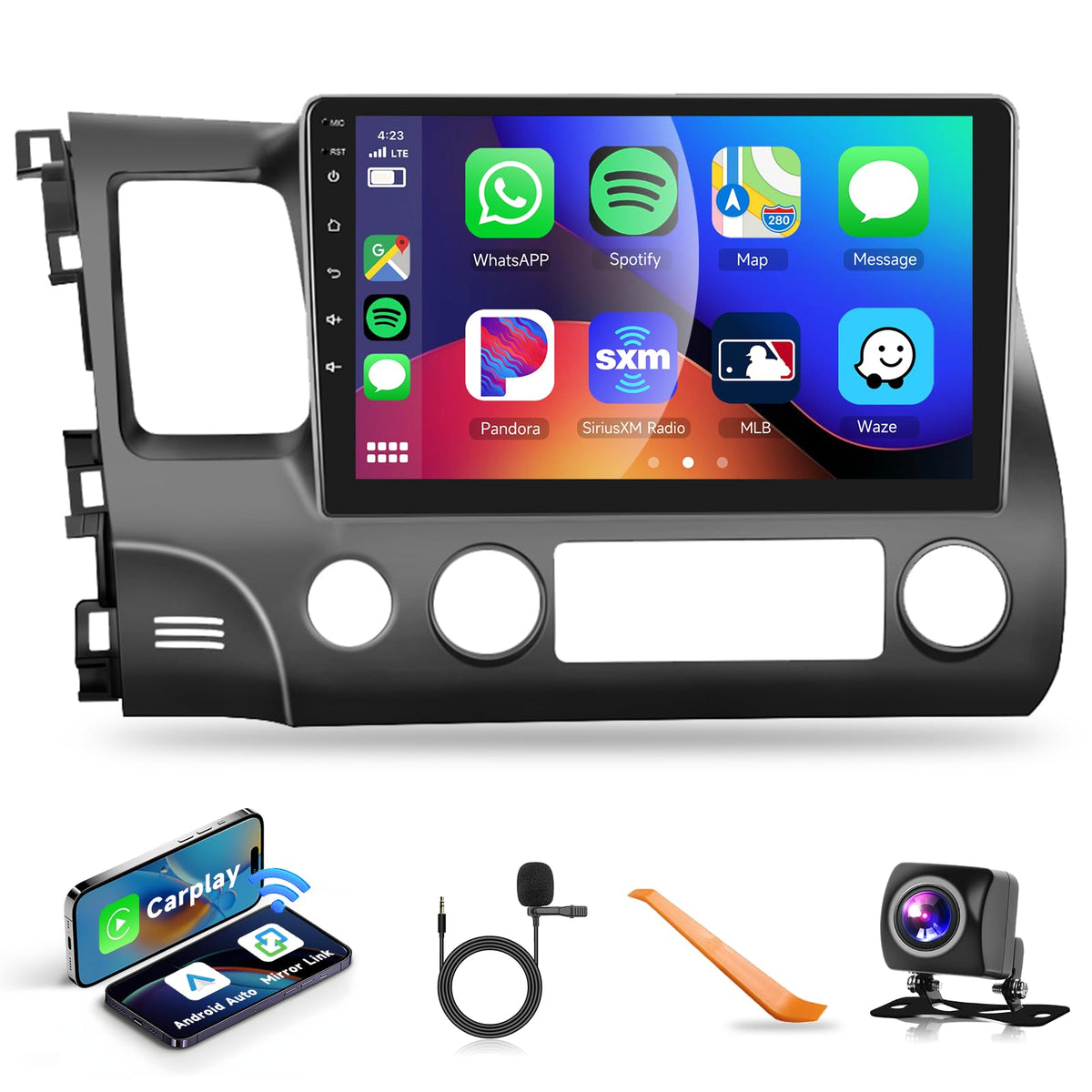 podofo front panel 10.1-inch display showing clear menus and improved usability