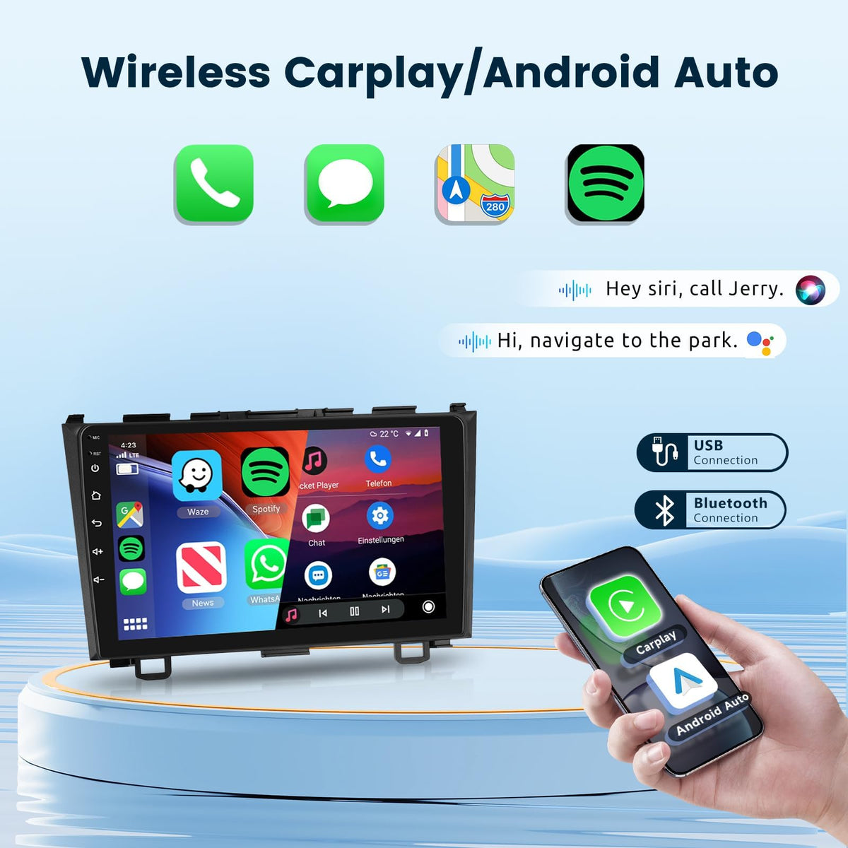 Podofo GPS navigation with offline and online maps for Honda CRV.