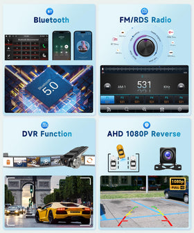 Podofo HD rear camera enhances parking safety.