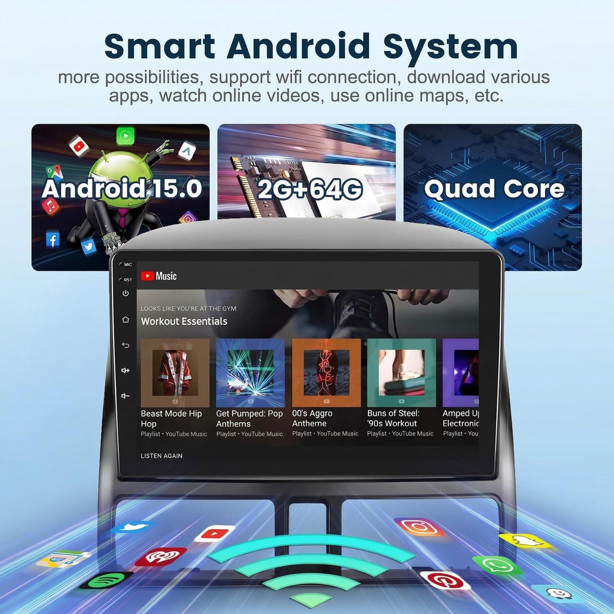 Podofo hi-fi audio with 16-band EQ for detailed sound