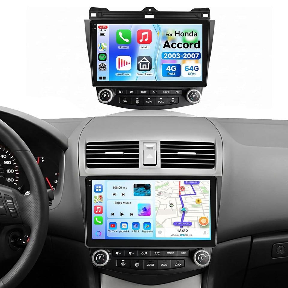 Podofo Honda Accord Android radio 10.1-inch display enables seamless upgrade.