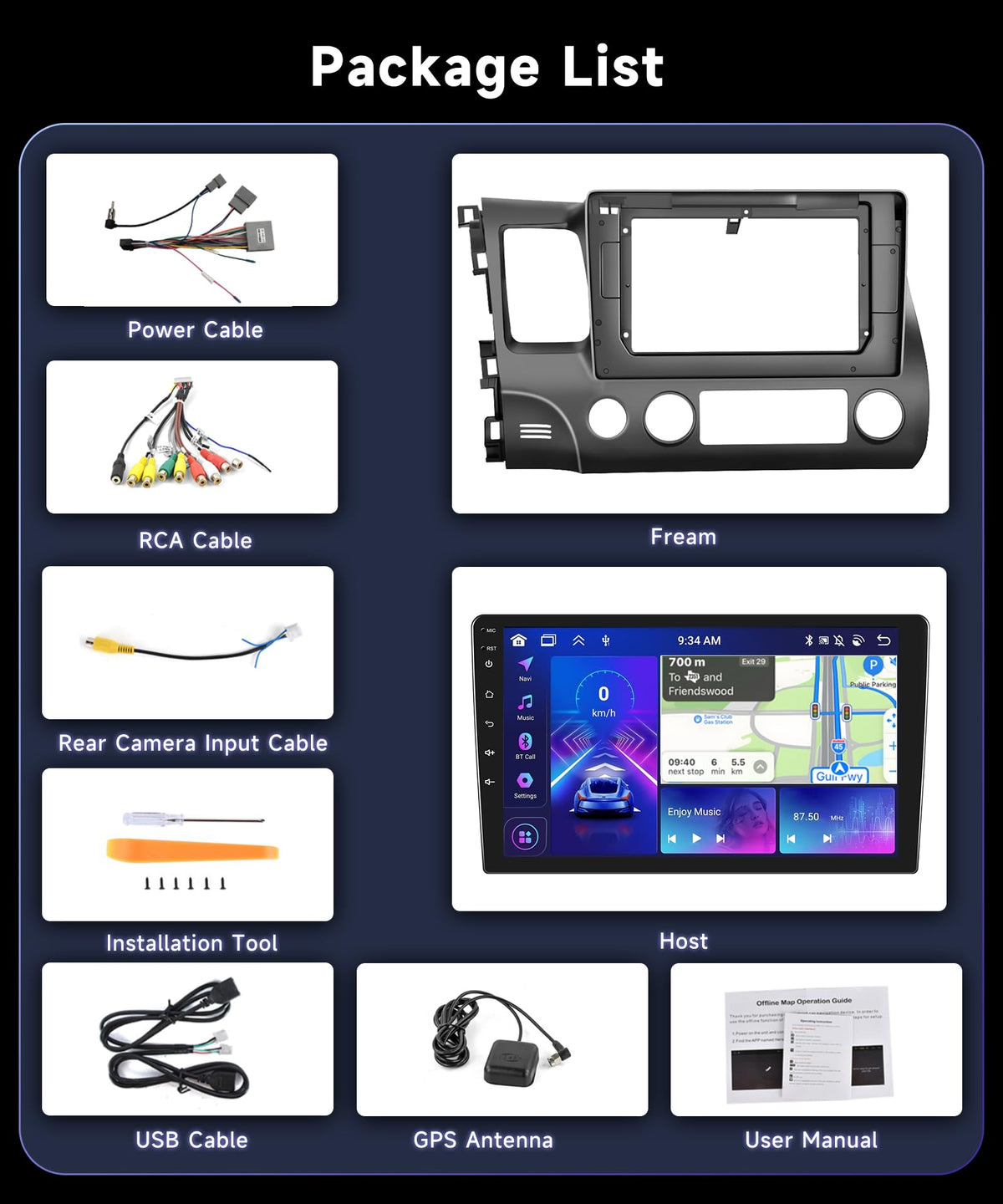 Podofo backup camera support aids parking and safety